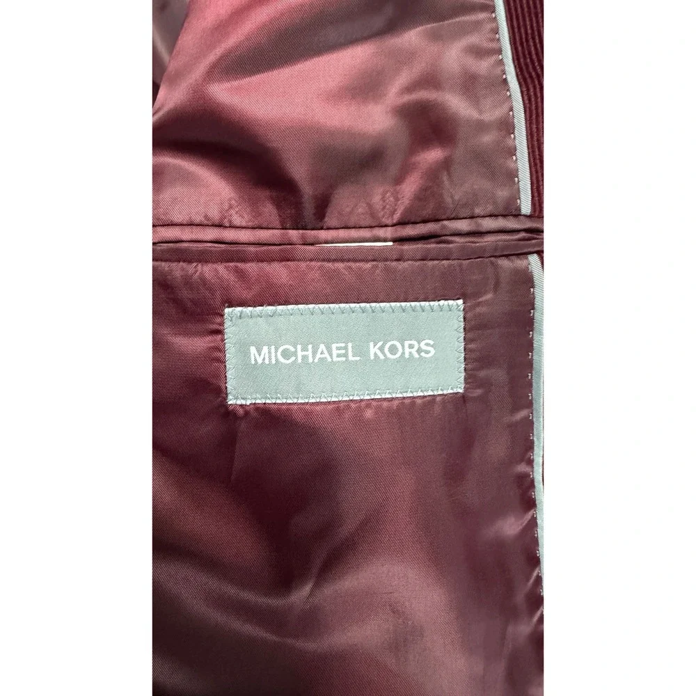 Michael Kors Blazer Corduroy Burgundy Two Button Stretch Cotton 44R Sport Coat